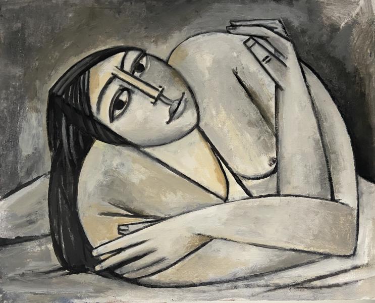 Nu gris, bras croisés, décembre 2001