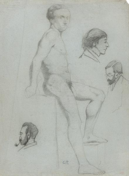 Etudes d'hommes, circa 1855-60